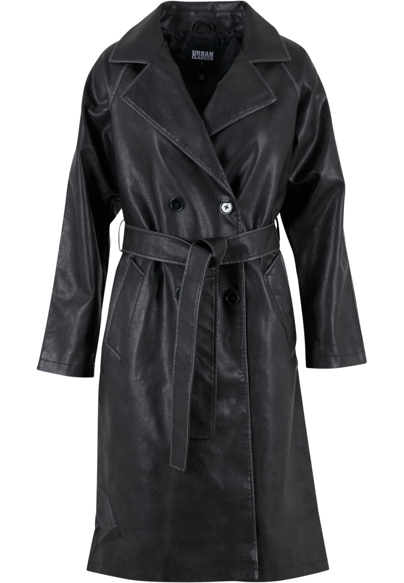 Ladies Vintage Leather Trenchcoat