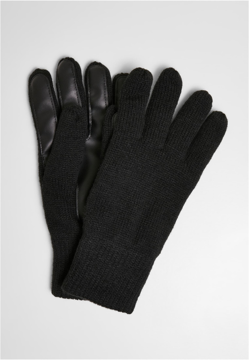 Synthetic Leather Knit Gloves