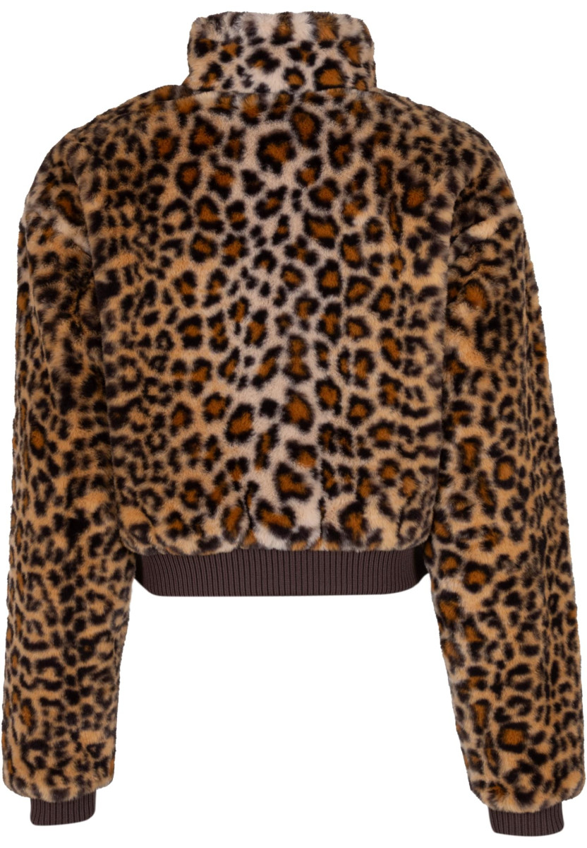 Ladies Cropped Faux Fur Leo Jacket