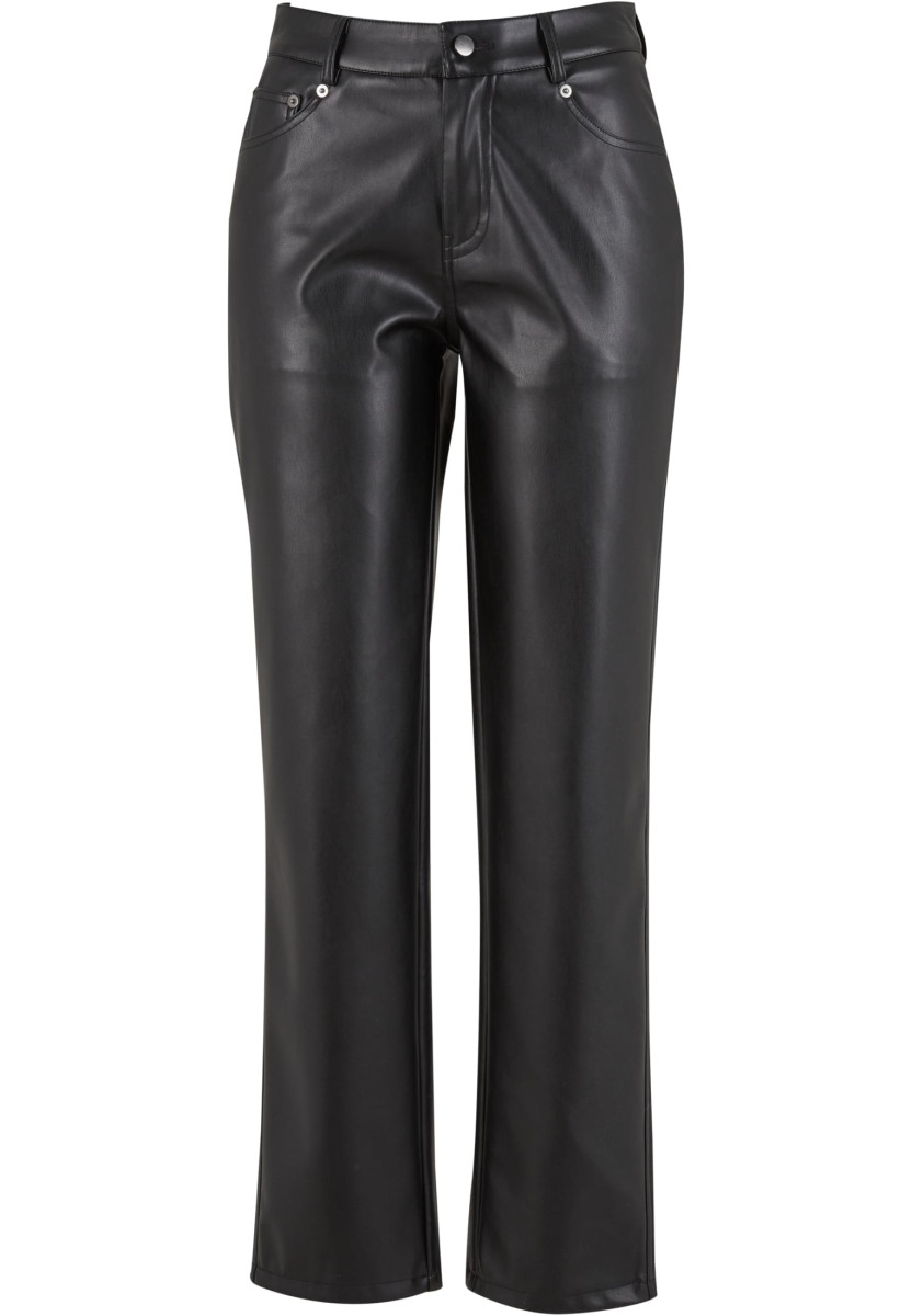 Ladies Straight Leg Synthetic Leather Pants