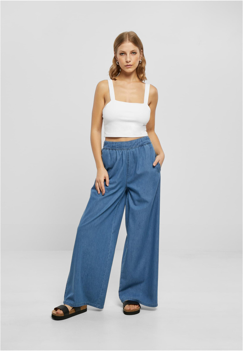 Ladies Light Denim Wide Leg Pants