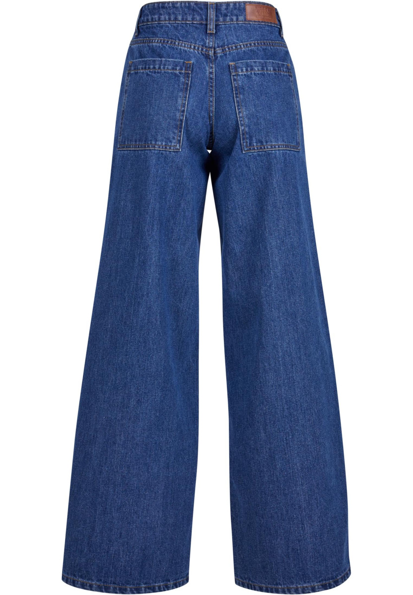 Ladies Mid Waist Wide Denim