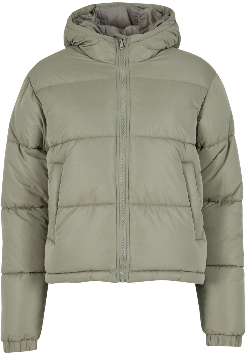 Ladies Peached Puffer Jacket With Hood