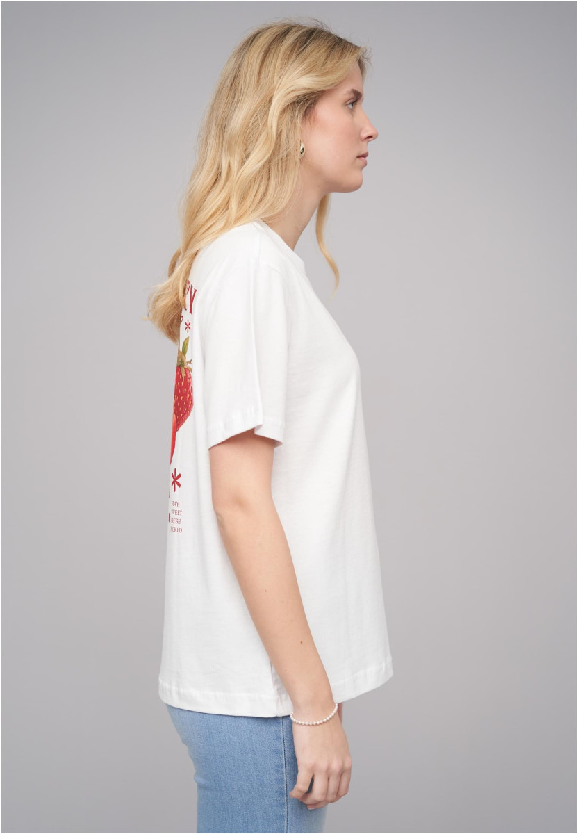 Ladies 77 Strawberry White Tee