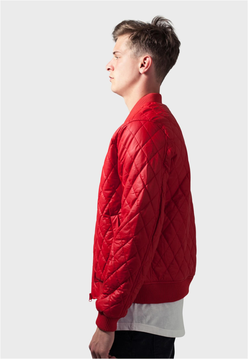 Diamond Quilt Synthetic Leather Jacket