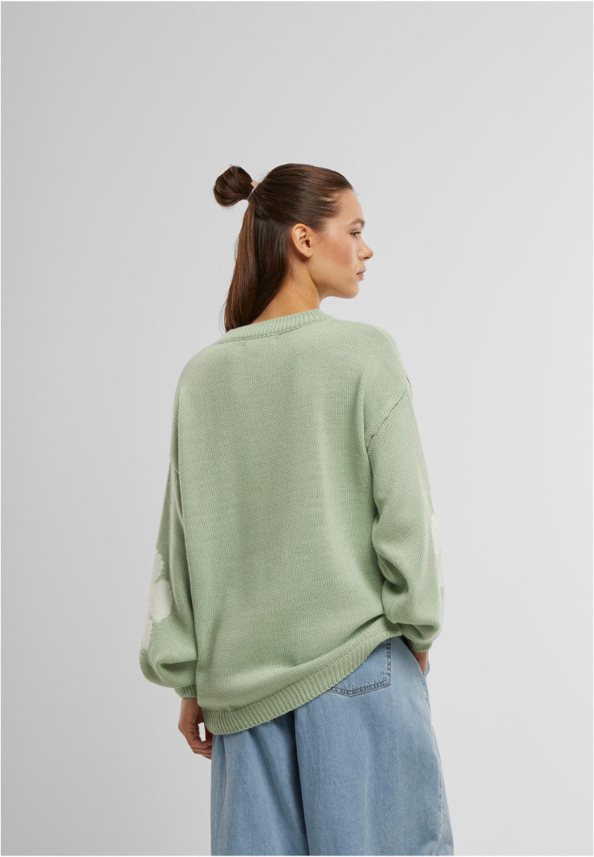 Cloud 5ive Crewneck Knit Sweater with Flowers