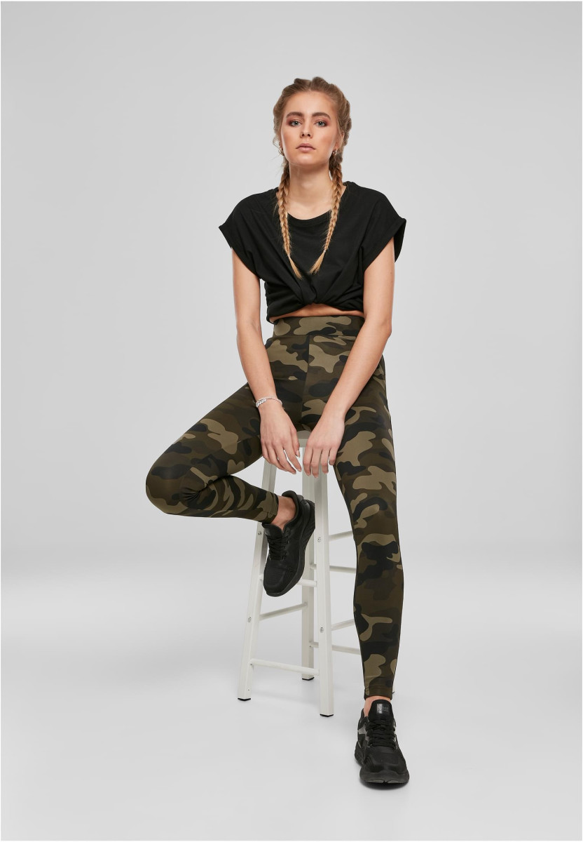 Ladies High Waist Camo Tech Leggings