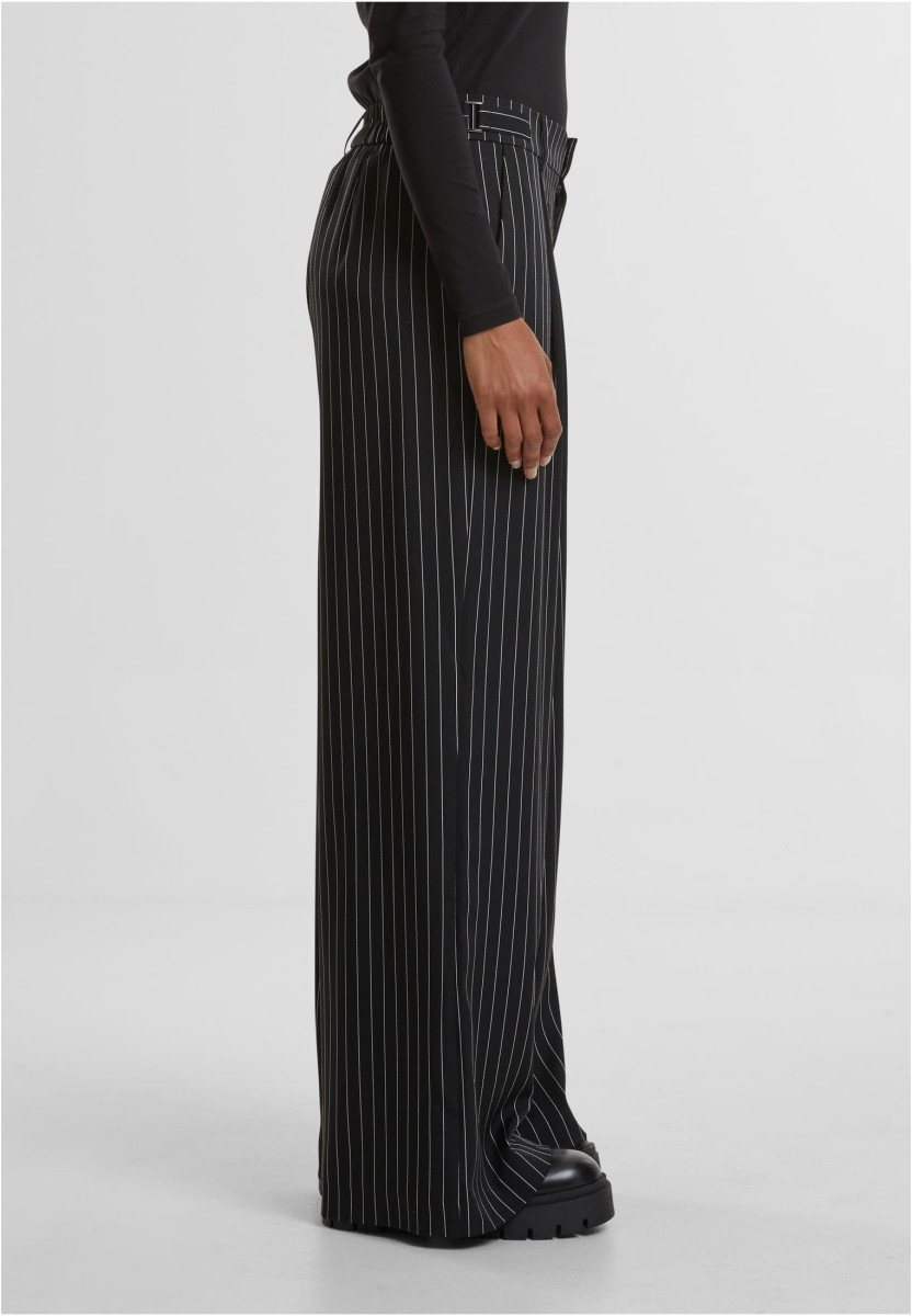 Ladies Pinstripe Wide Leg Trousers