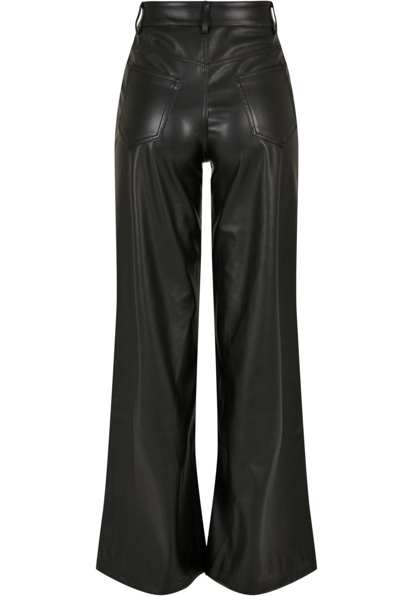 Ladies Faux Leather Wide Leg Pants