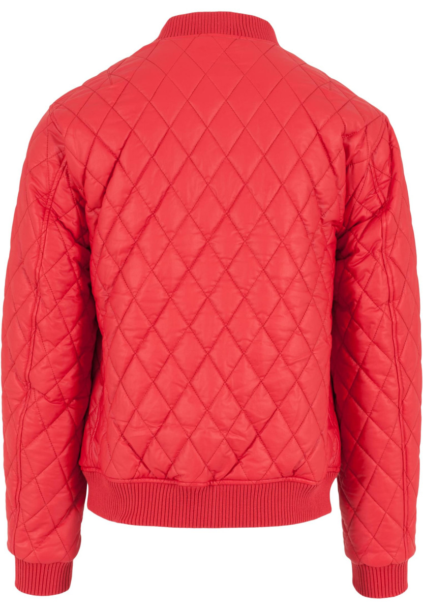 Diamond Quilt Synthetic Leather Jacket