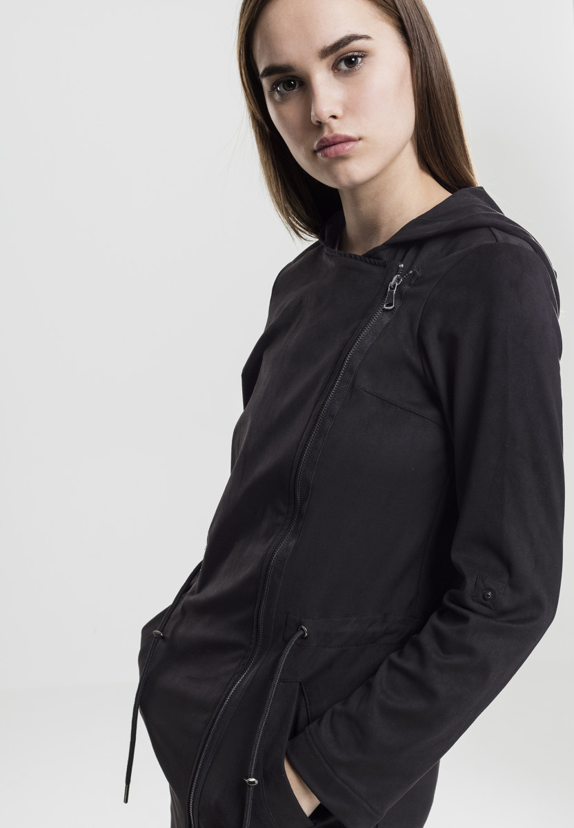 Ladies Imitation Suede Parka