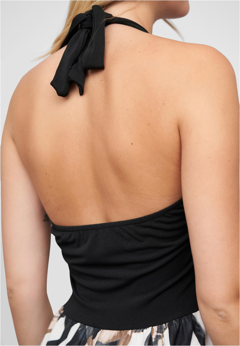 Maxi Neckholder-Dress with abstract print
