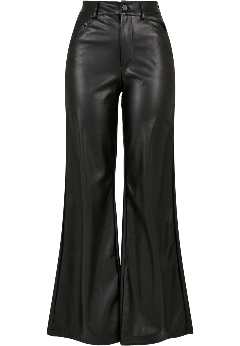 Ladies Faux Leather Wide Leg Pants