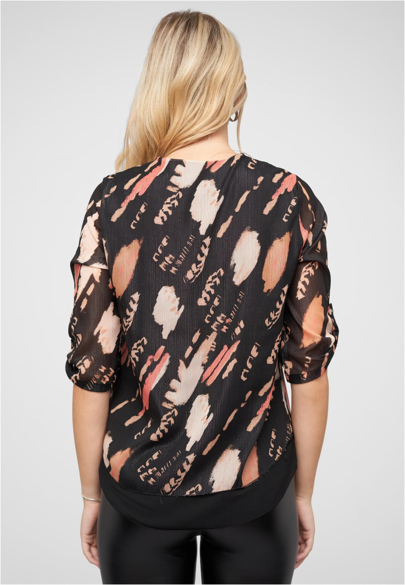 Chiffon Top mit Zipper und Print