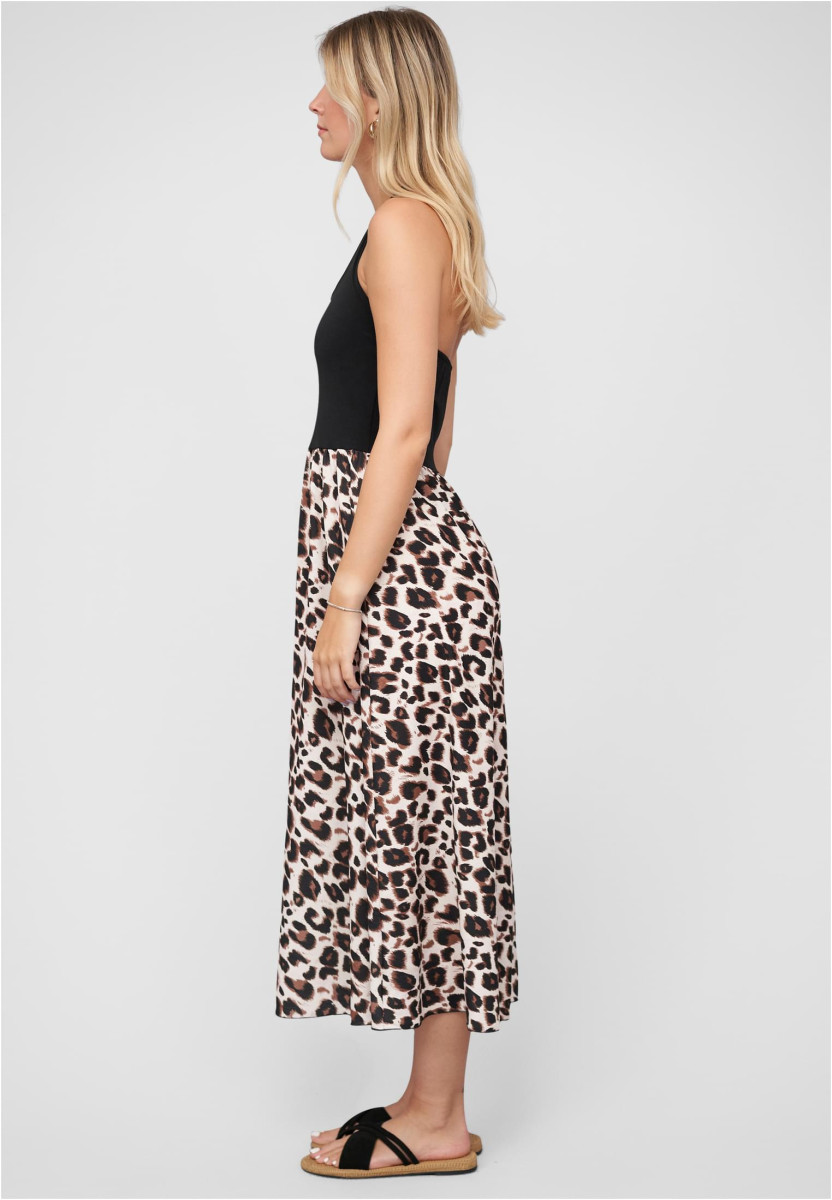 Maxi Neckholder-Dress with leo print