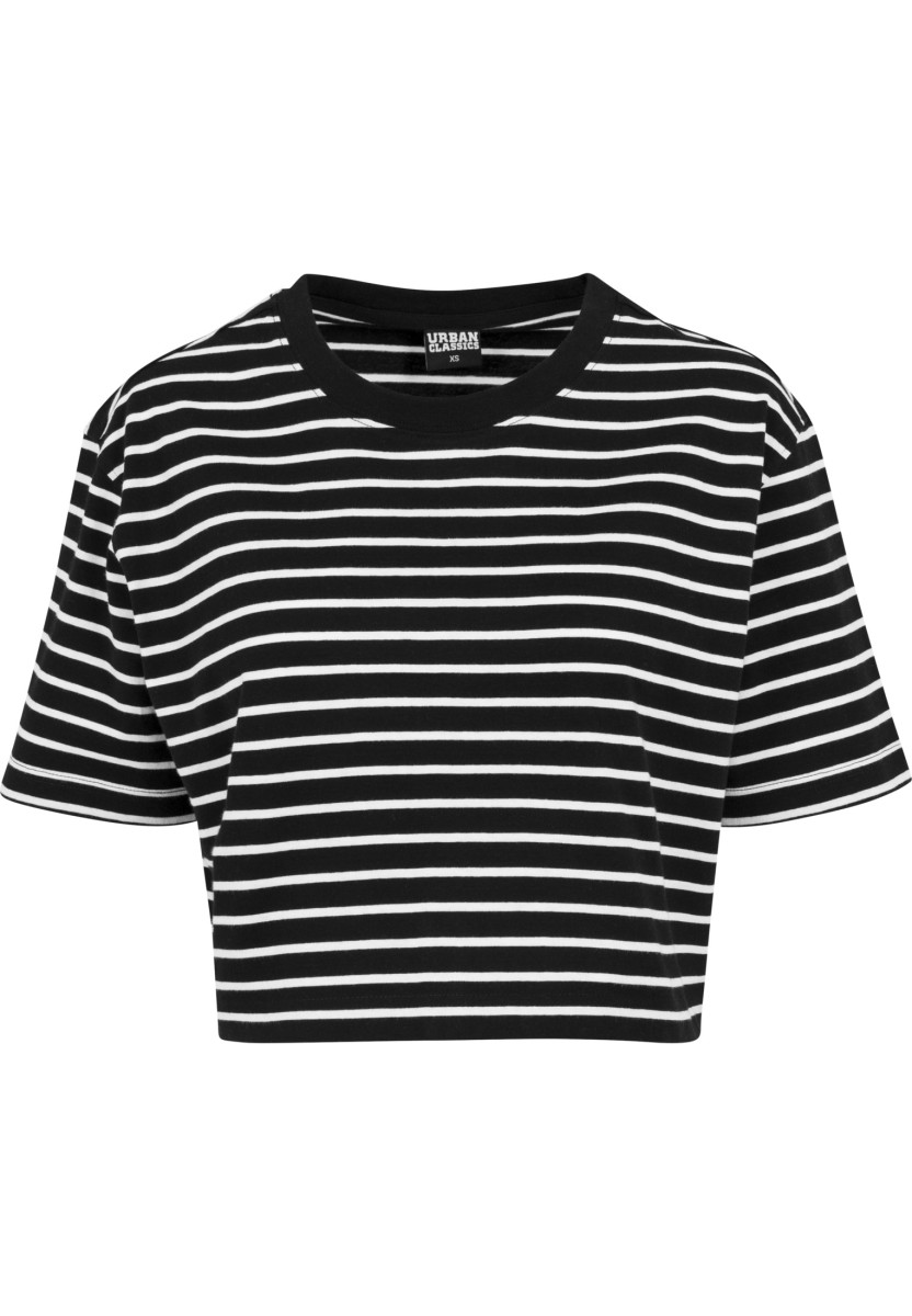 Ladies Short Striped Oversized Tee