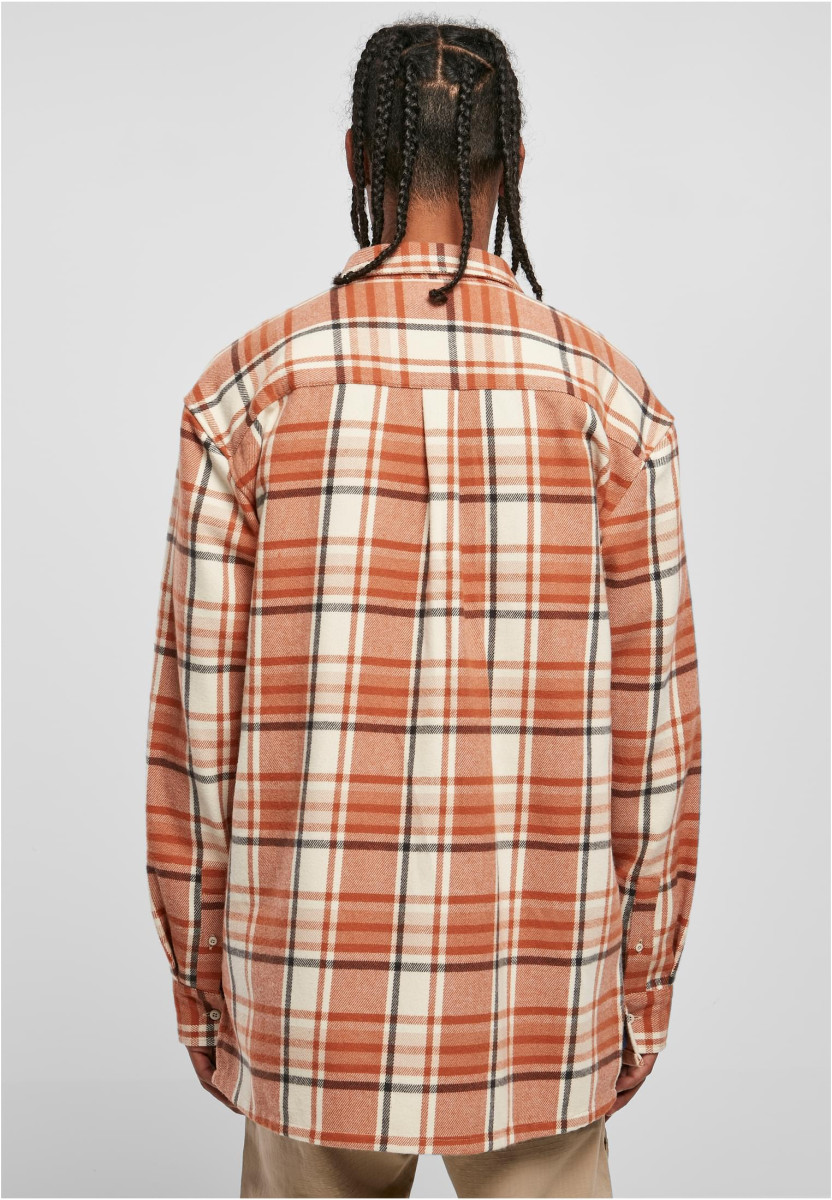 Long Oversized Checked Leaves Shirt