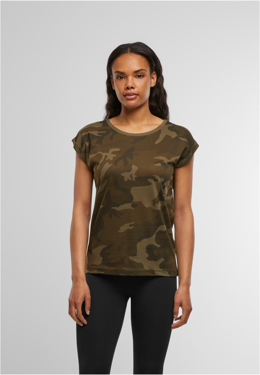 Ladies Extended Shoulder Camo Tee