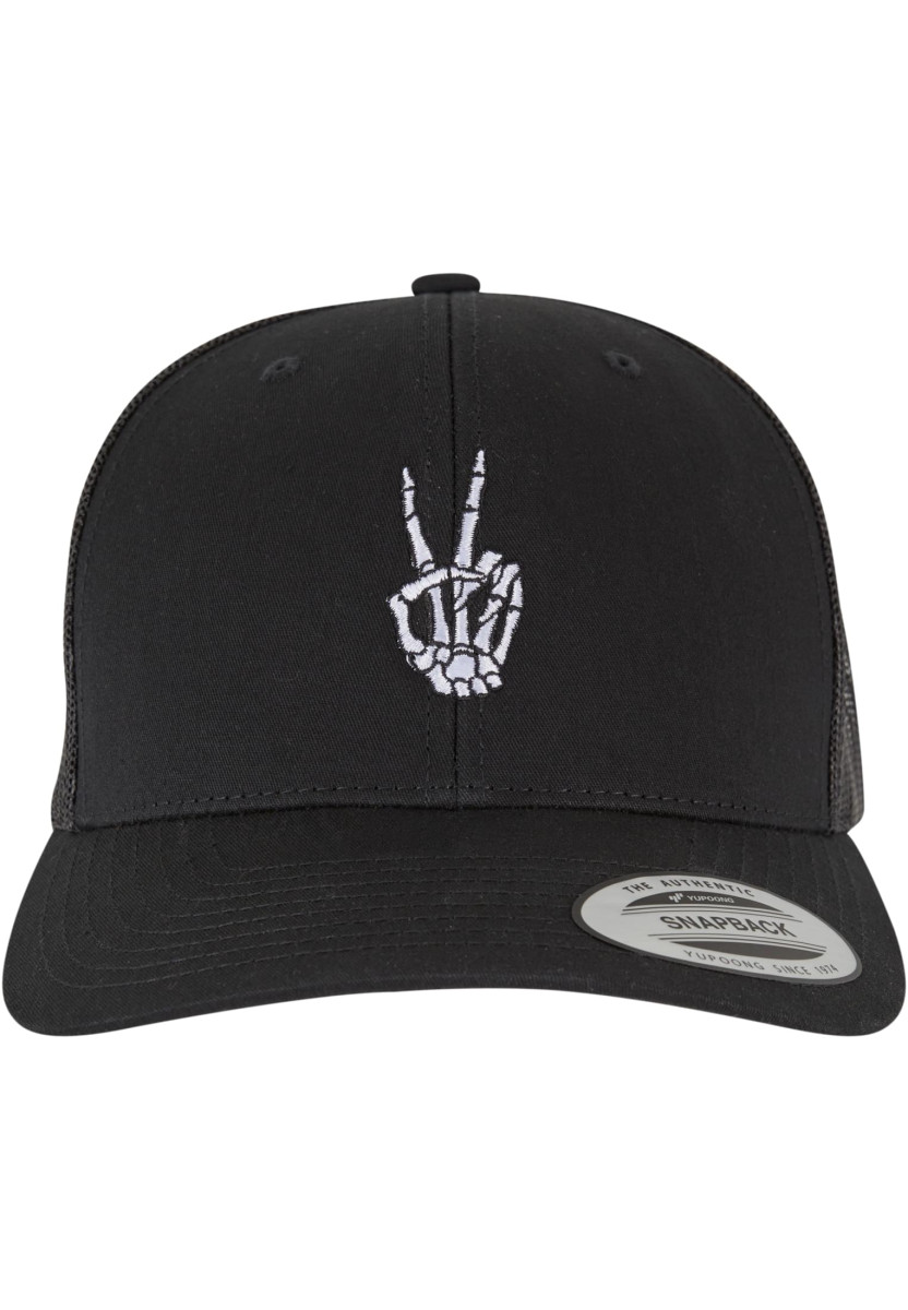 Bones Hand Peace Retro Trucker