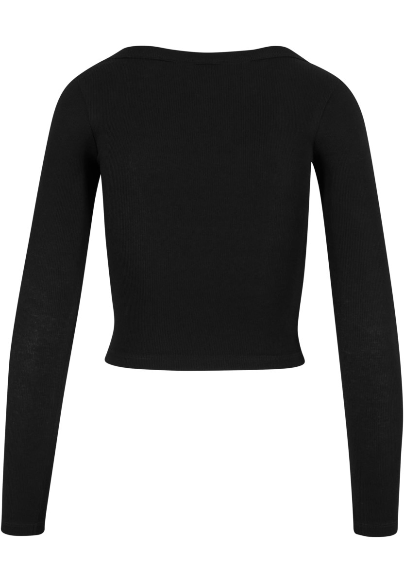 Ladies Organic Rib Jersey Wide Neck Longsleeve