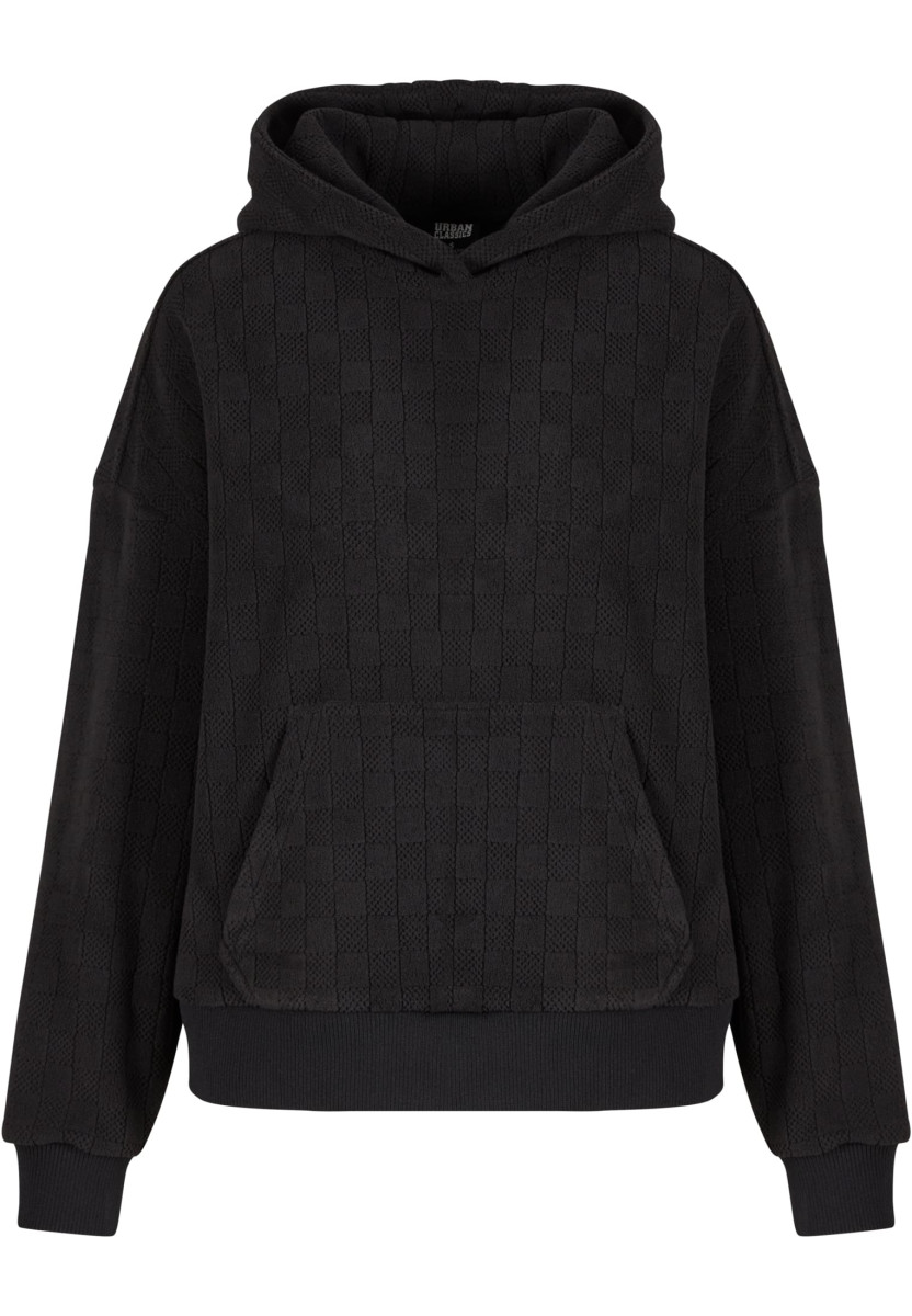 Ladies Jacquard Velvet Oversized Hoodie