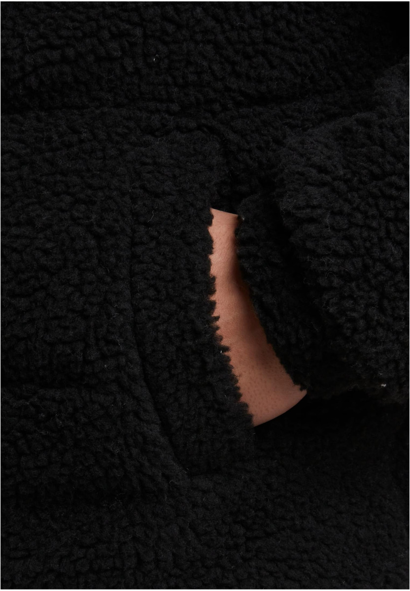 Fabric Mix Teddy Puffer Jacket