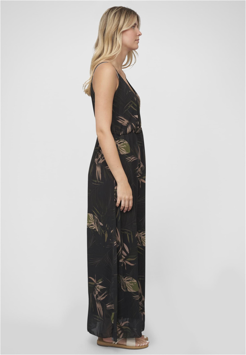 2-Layered Maxi-Dress Tropical Print