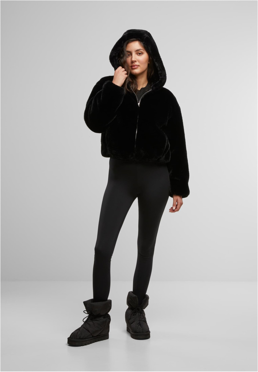 Ladies Full Zip Faux Fur Hoodie