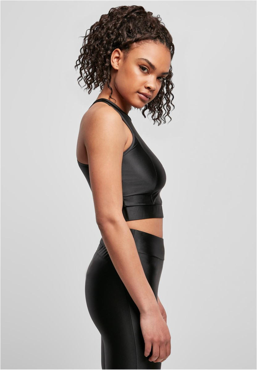 Ladies Cropped Shiny Top