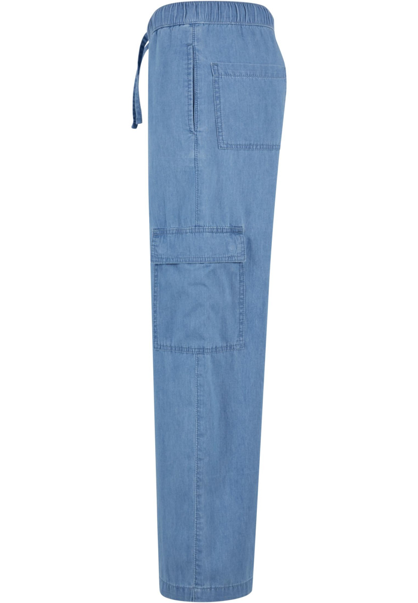 Ladies Light Denim Cargo Pants