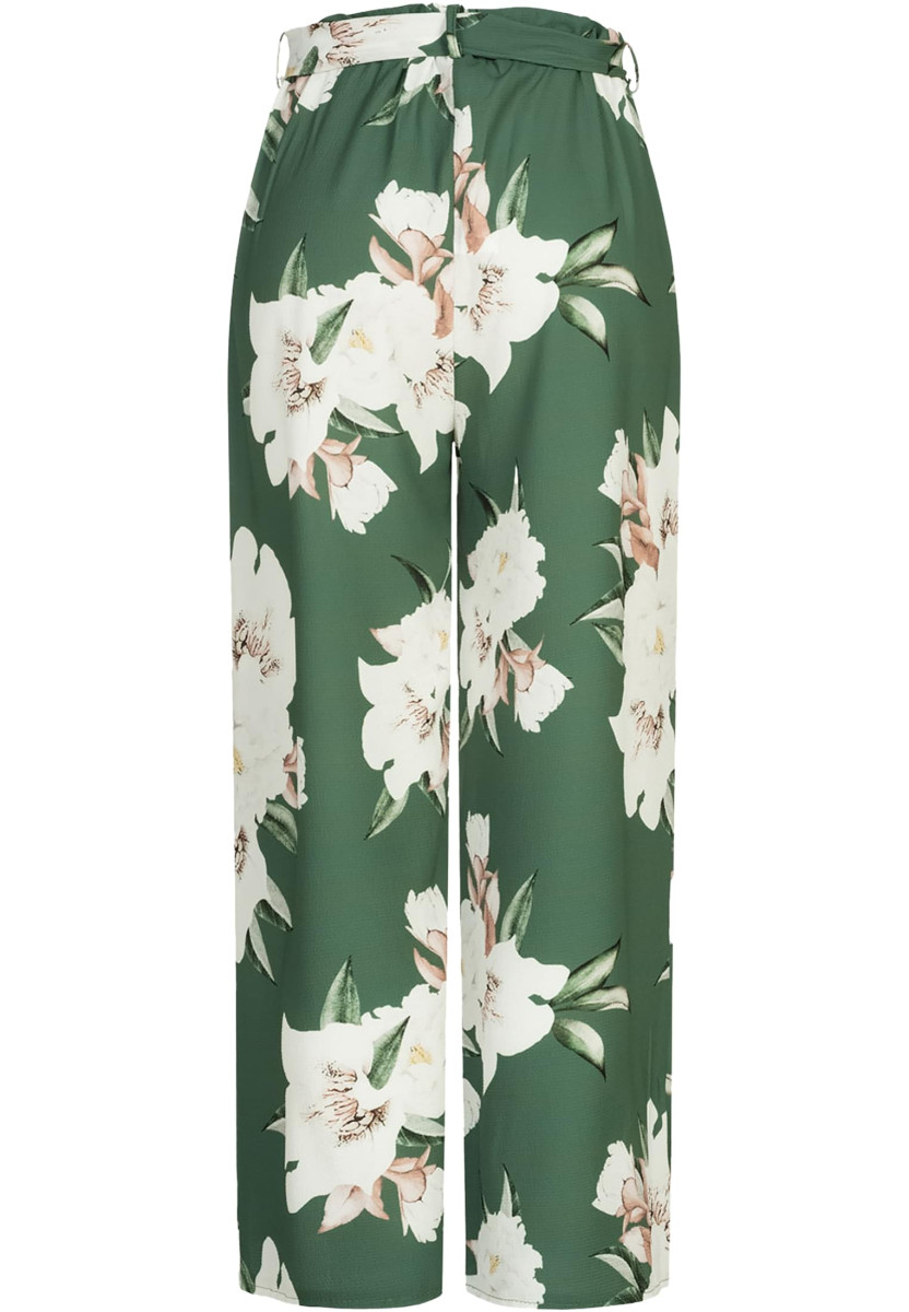 Sommerhose mit Bindeg?rtel und Blumen Print