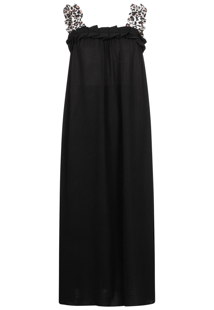 A-Line Dress with leo print straps