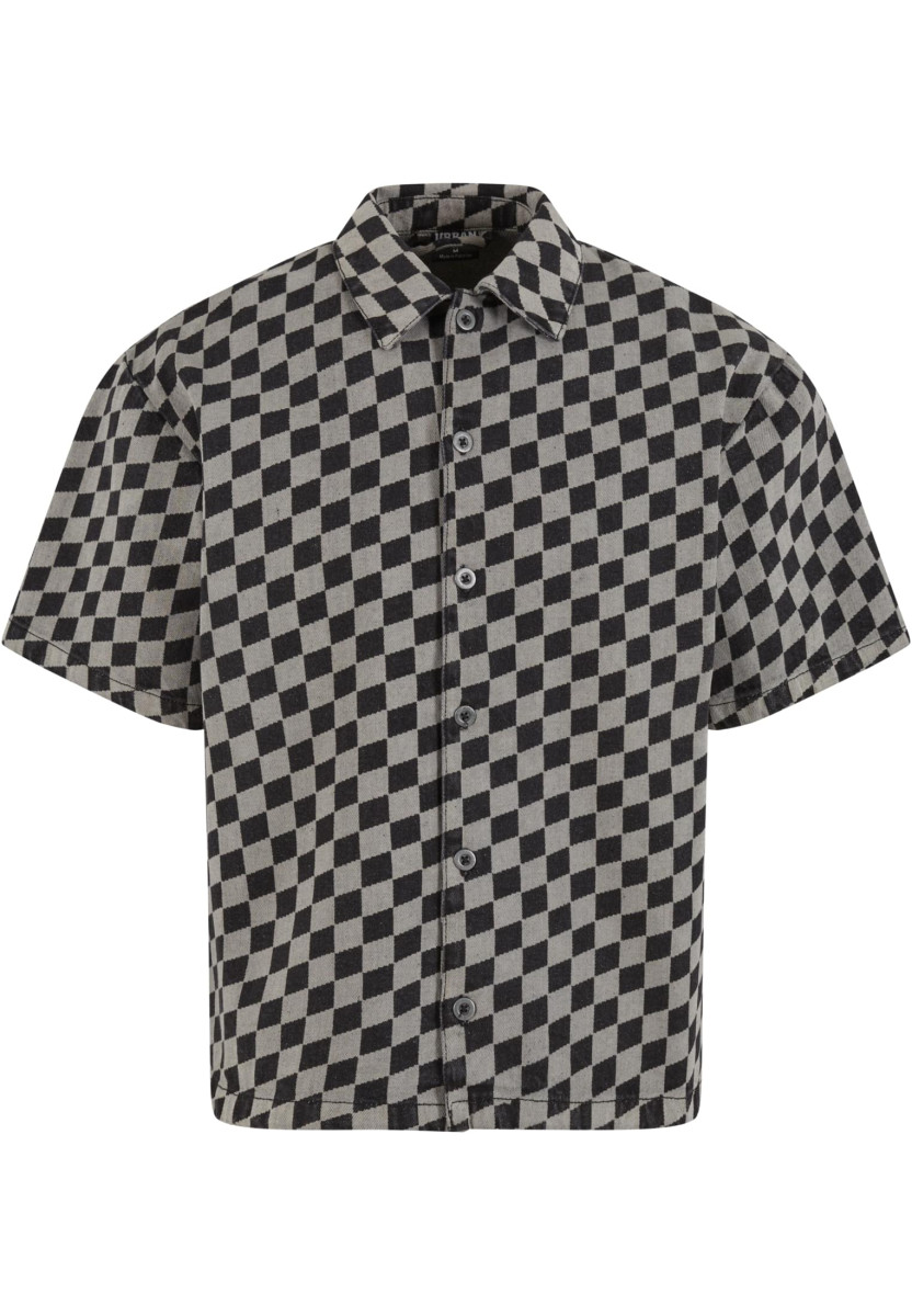 Laser Check Printed Boxy Shirt