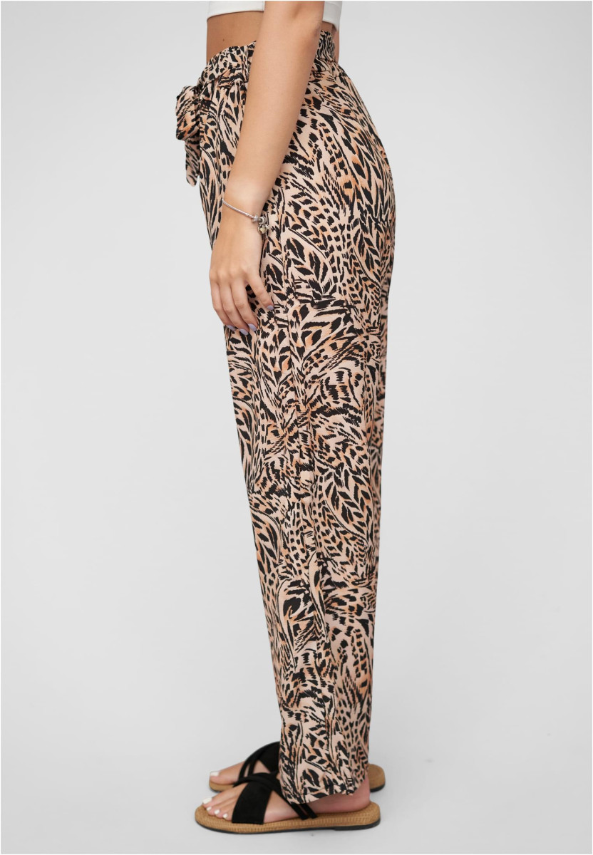 Summer Pants with  tie belt and aop leo print