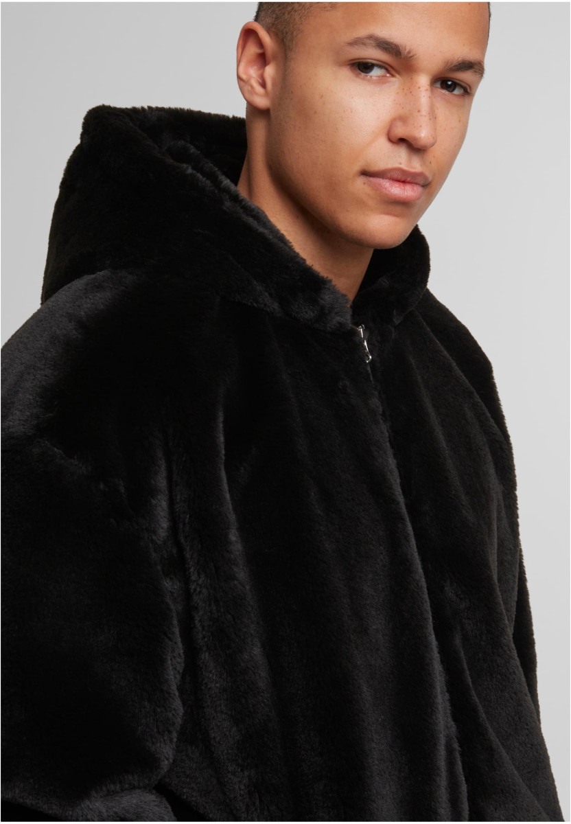 Full Zip Faux Fur Hoodie