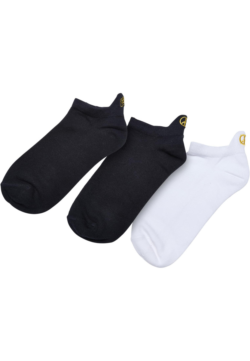 Peace Fancy Edge No Show Socks 3-Pack