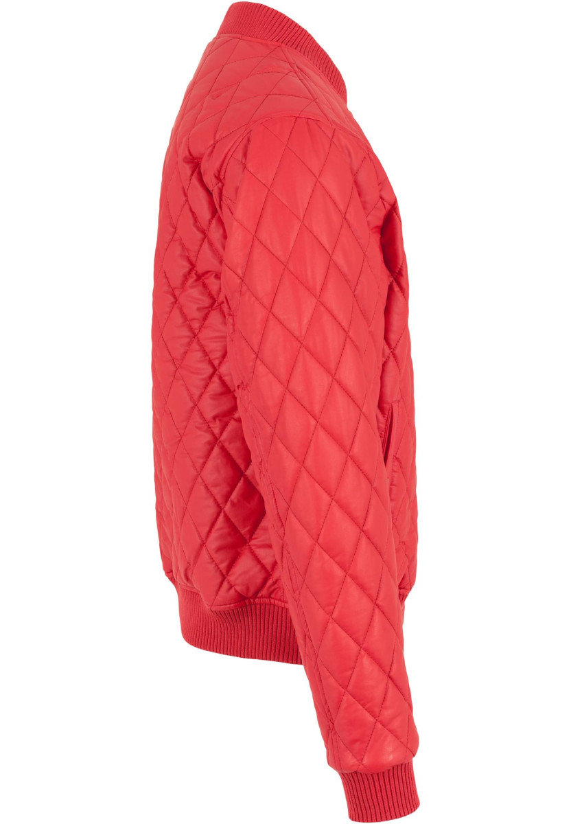Diamond Quilt Synthetic Leather Jacket