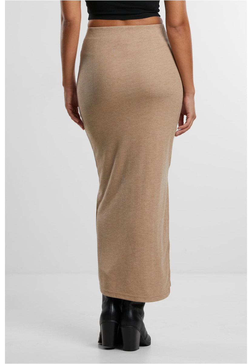 Ladies Rib High Slit Skirt