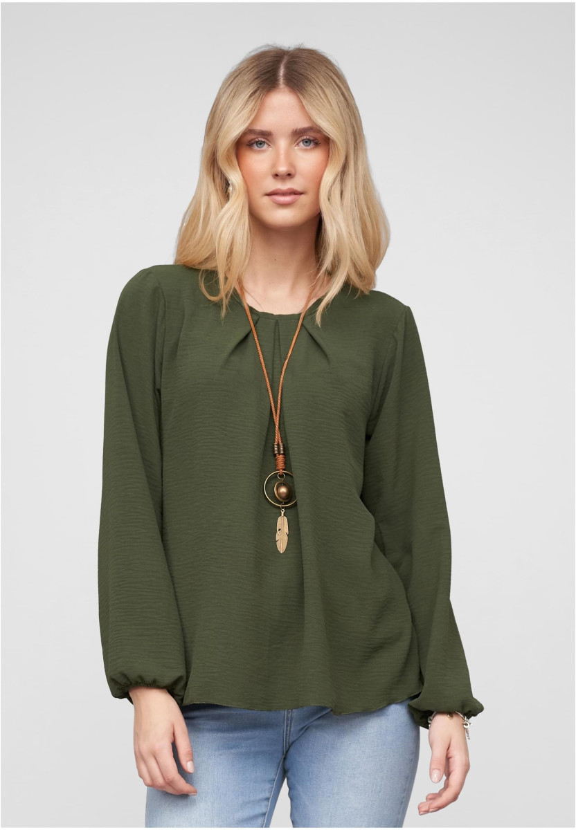 Longsleeve Blouse with Necklace
