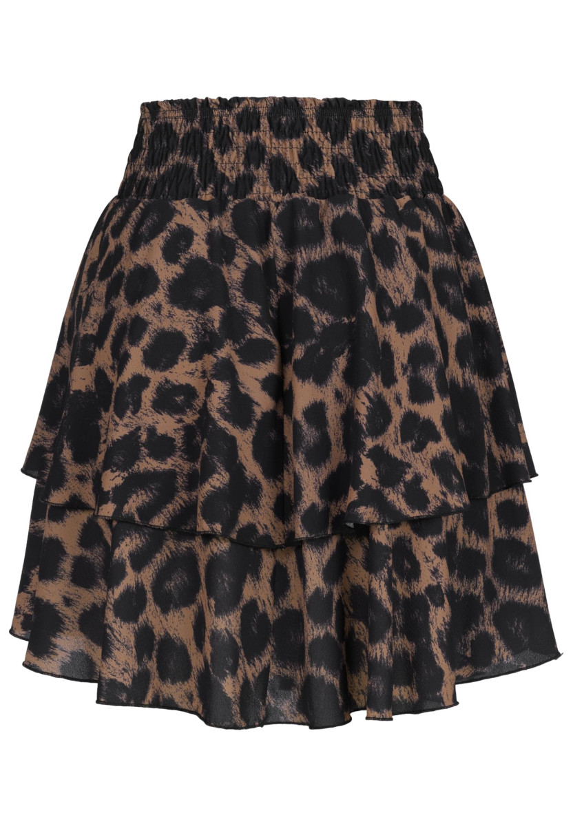 Tiered Skirt with aop leo print
