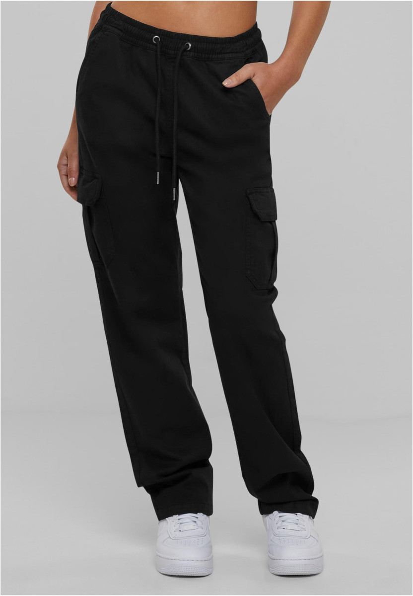 Ladies High Waist Twill Cargo Pants