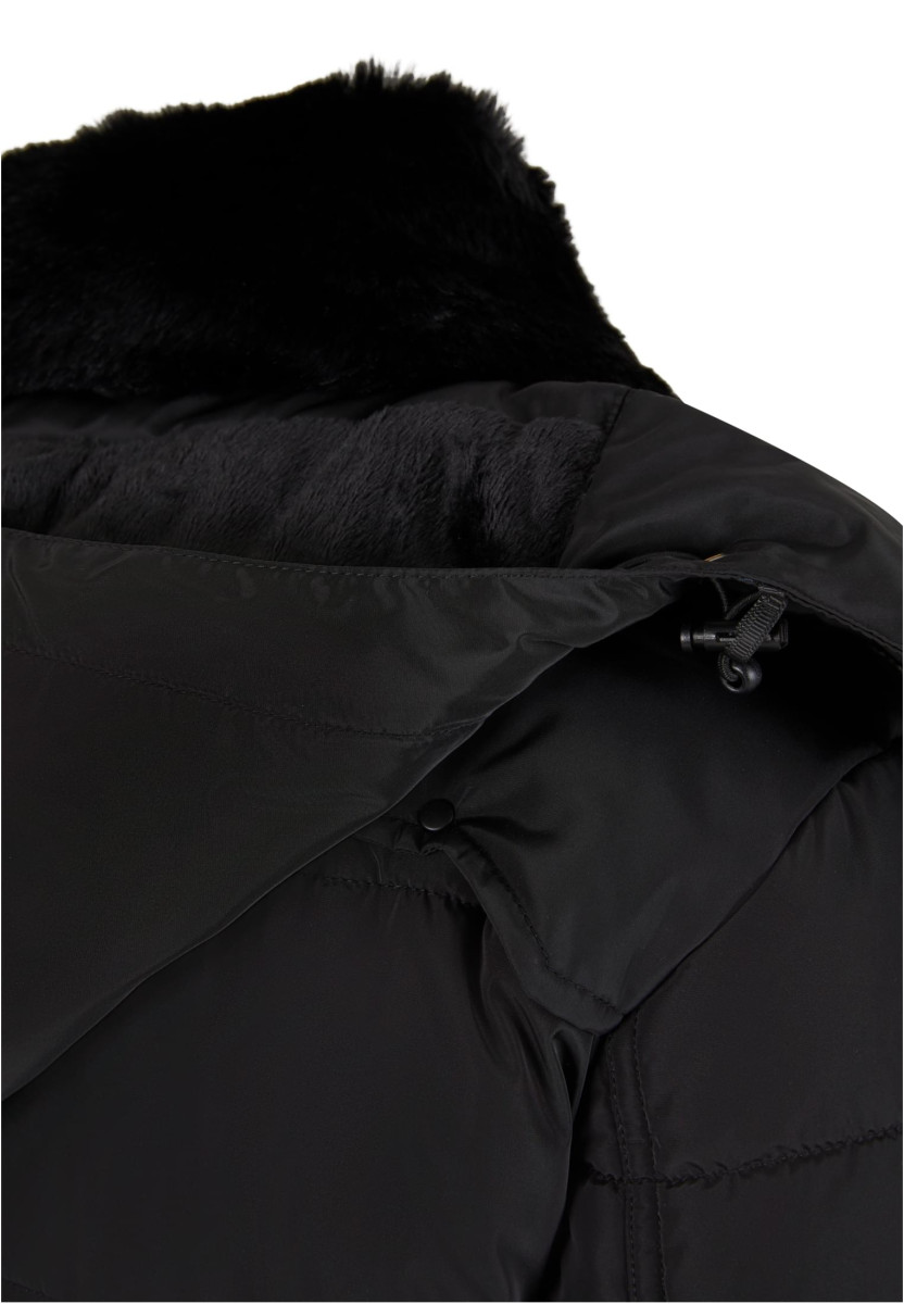 Puffer Jacket With Detachable Fur Collar