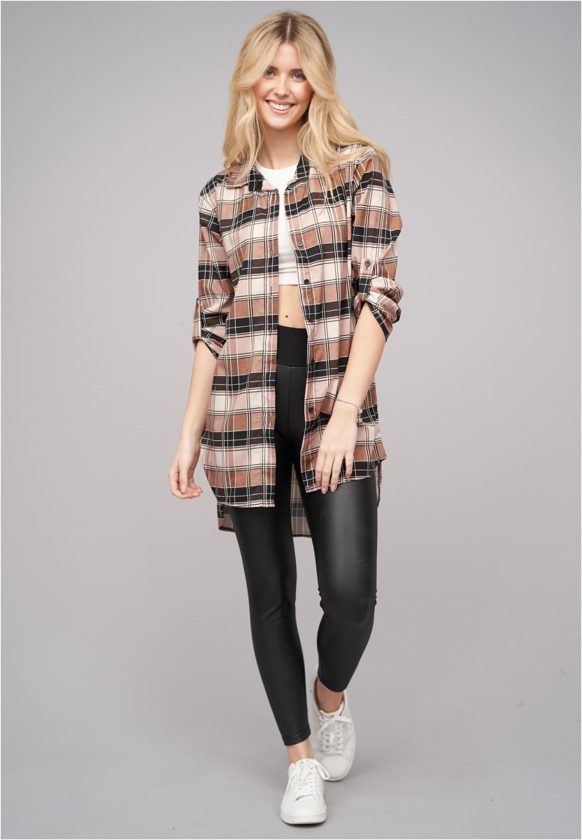 Turn Up 3/4 Arm Bluse kariert small