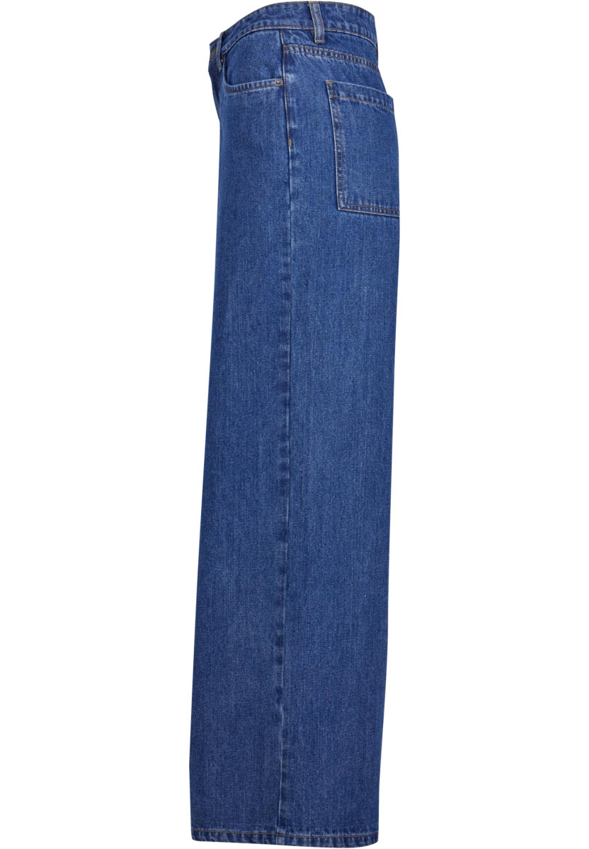 Ladies Mid Waist Wide Denim