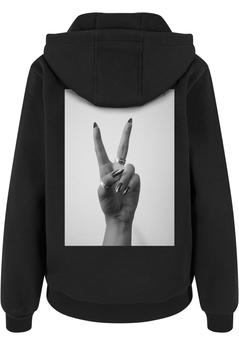 Girls Peace Hand Ladies Fluffy Hoody