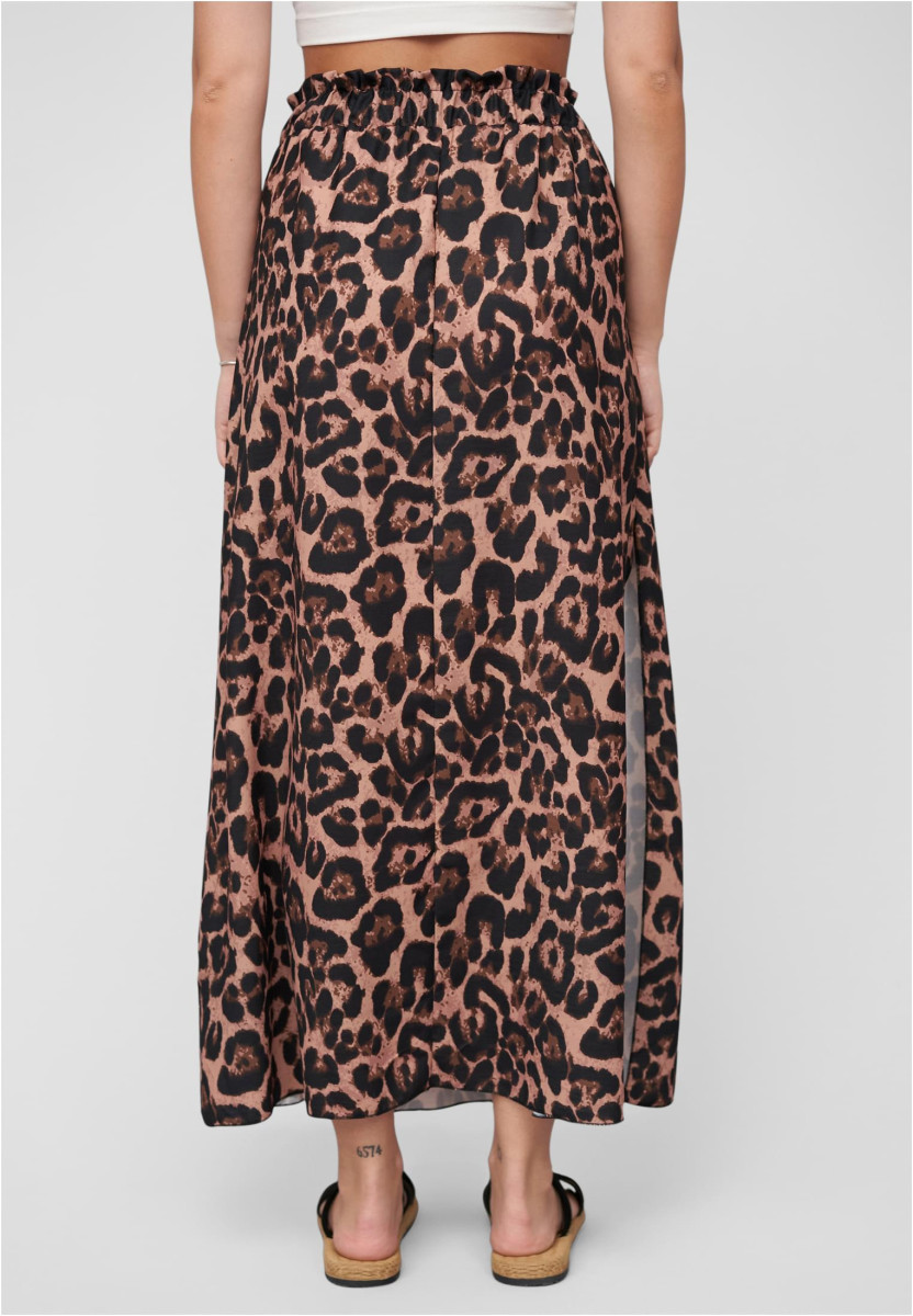 Maxi Skirt with side slit and leo print
