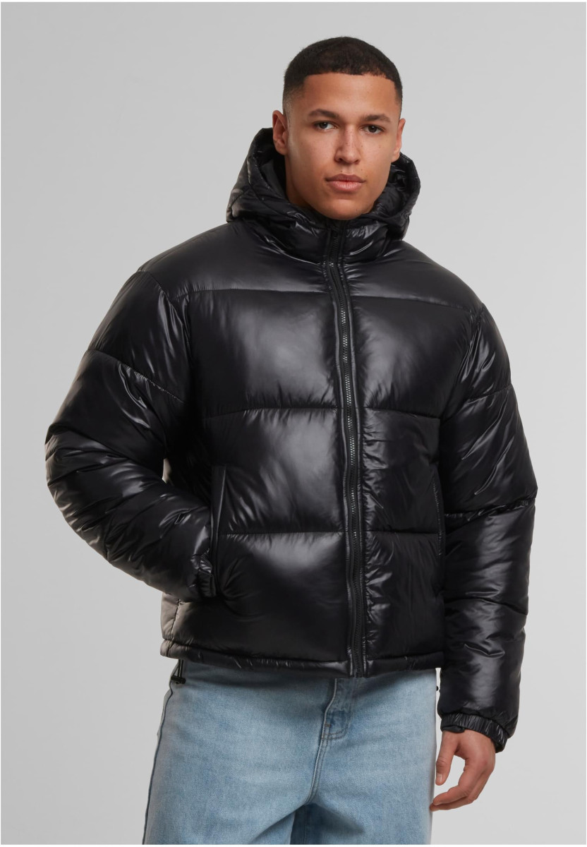 Shiny Puffer Jacket With Hood