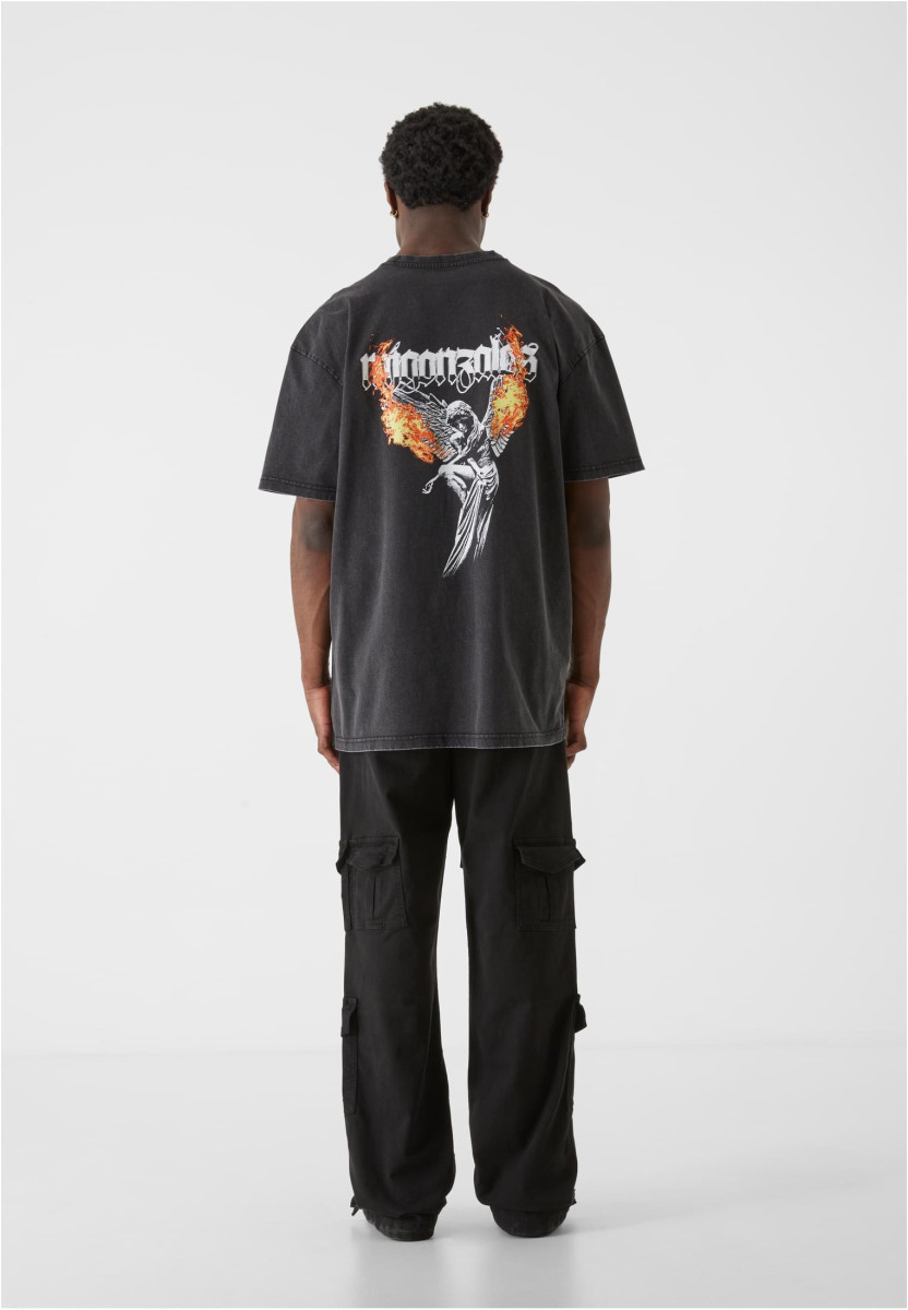 MJG Heavy Oversized Acid Washed Tee - Burning Wings