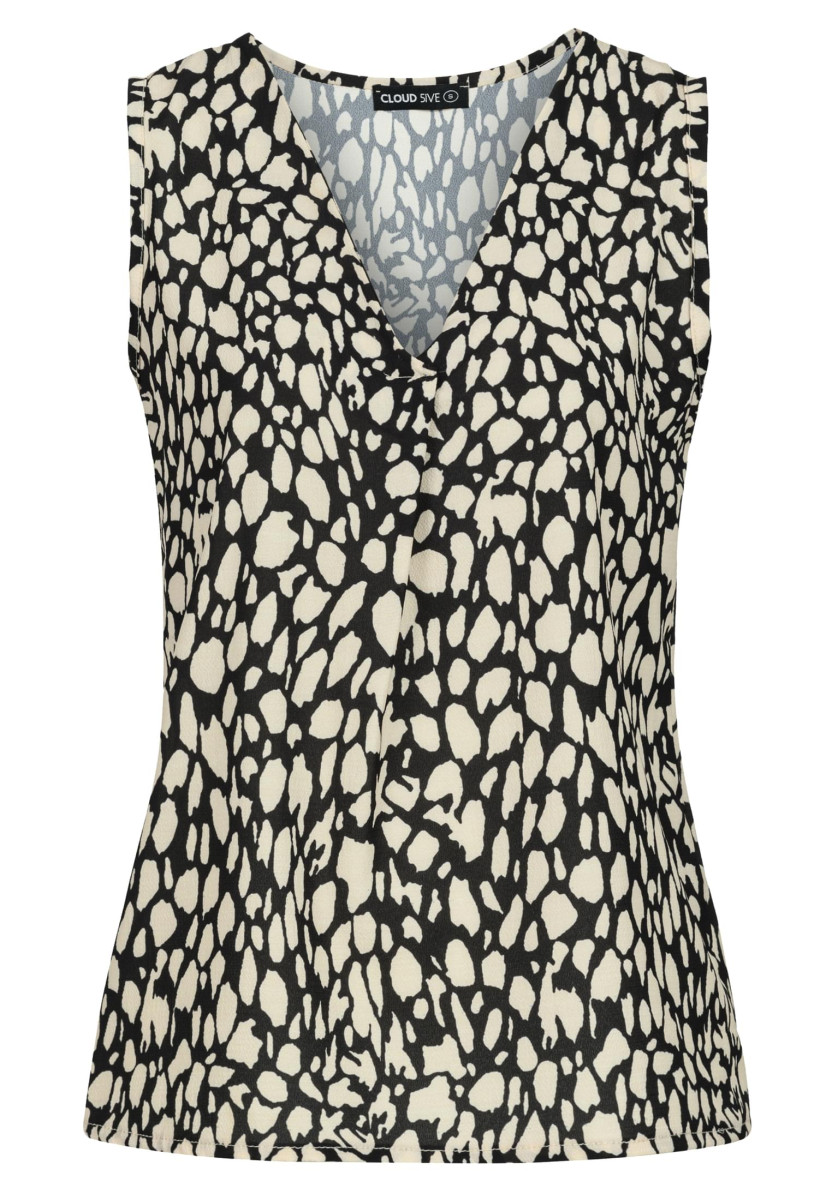 V-Neck Top with aop animal print