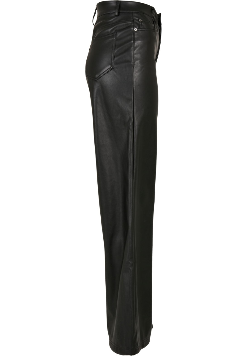 Ladies Faux Leather Wide Leg Pants